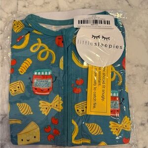 Little Sleepies Blue Pasta Print Pajama